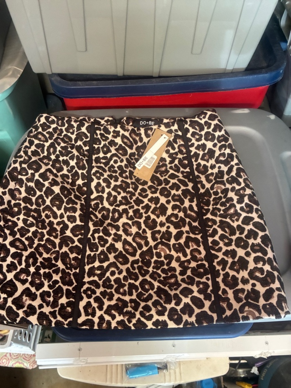 DO+BE Leopard Print Mini Skirt in Brown and Black